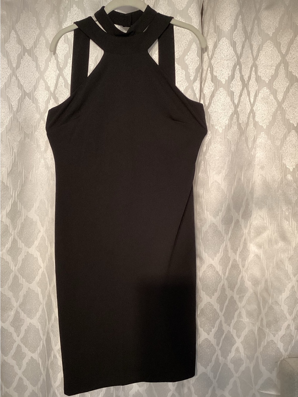 bebe Black Strappy Halter Midi Dress